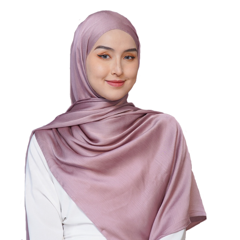 وشاح حجاب ساتان حريري جديد متعرج للسيدات مسلم طويل سوليدر سادة شيفون حجاب 40 لون