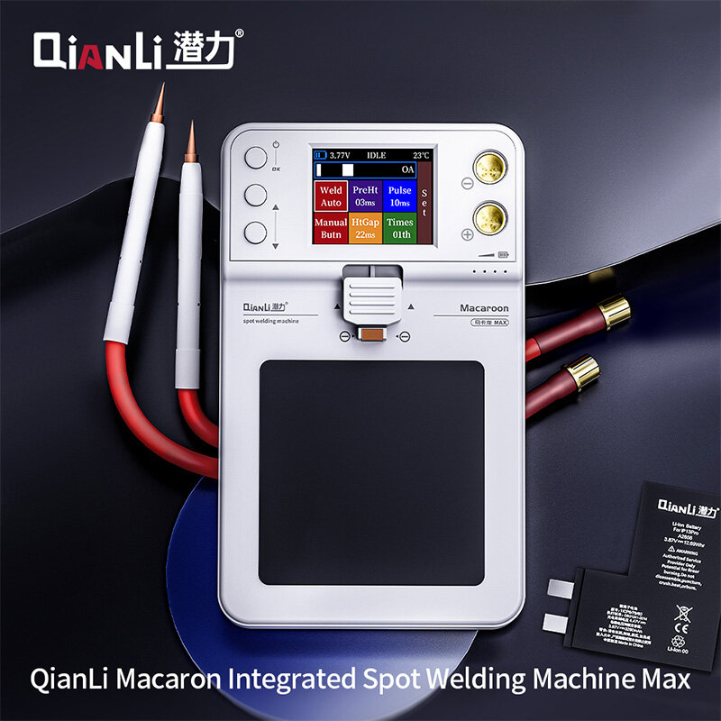 آلة لحام البقعة QIANLI-Macaron Max مع معلمات ، شاشة عرض ملونة قابلة للتعيين ، آلة لحام نقطية مدمجة