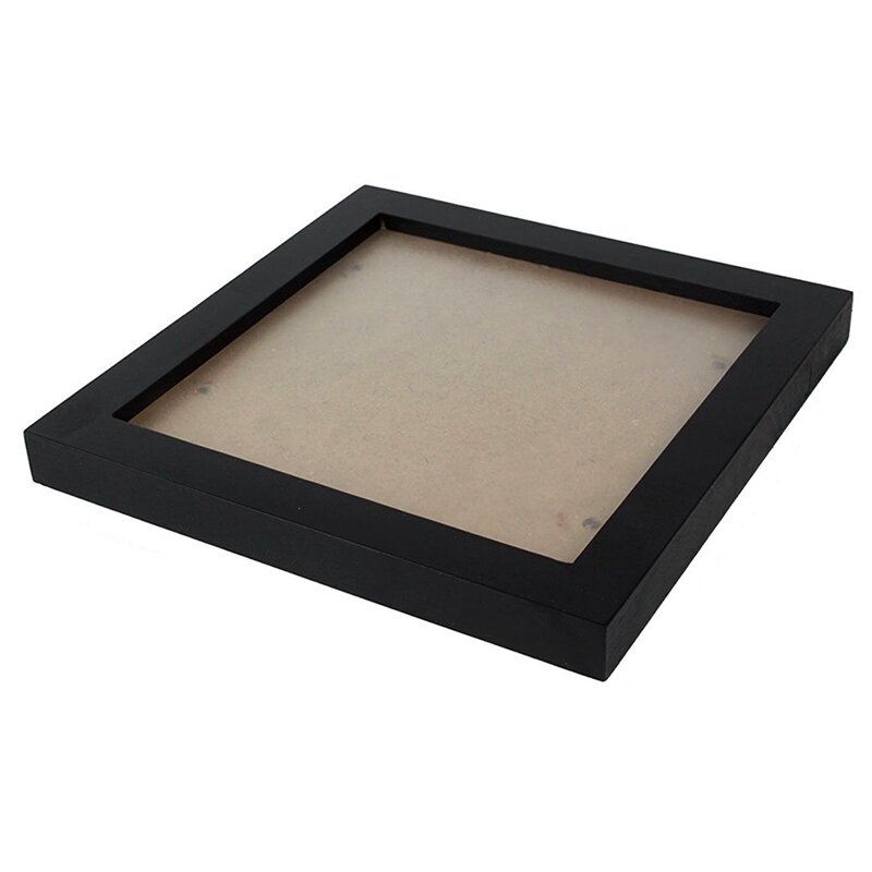 مربع سميكة خشب الصنوبر إطار الصورة ، صورة الجدار ، أسود ، 6 "، 3X ، والترويج