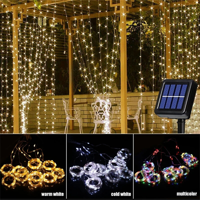 ستارة شمسية مقاومة للماء ضوء LED ، أضواء سلسلة خرافية ، إضاءة خارجية ، ساحة ، عيد الميلاد ، الزفاف ، المنزل ، غرفة النوم ، الديكور ، IP65