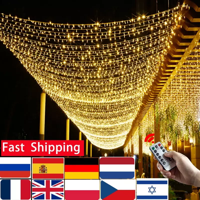 LED سلسلة الجنية أضواء 10 متر-100 متر سلسلة في الهواء الطلق جارلاند مقاوم للماء 220 فولت 110 فولت لحفلات الزفاف شجرة عيد الميلاد رمضان الديكور