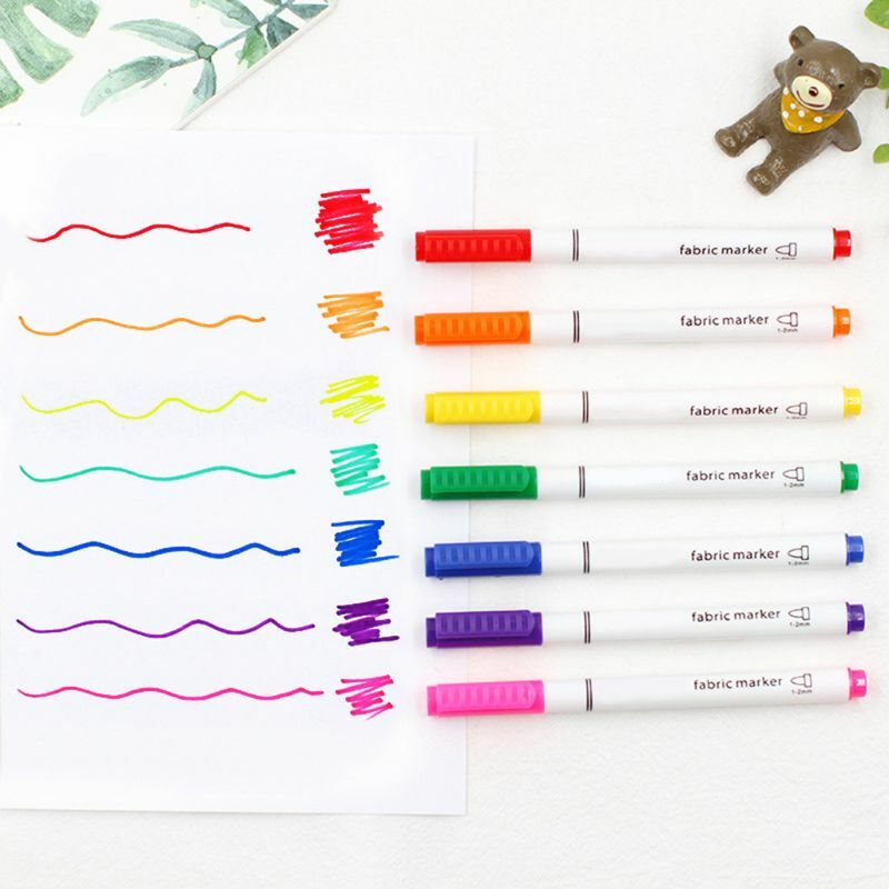 قلم تحديد بألوان نابضة بالحياة من القماش غير يتلاشى للخزف والجلود والبلاستيك 8 قطعة دروبشيب