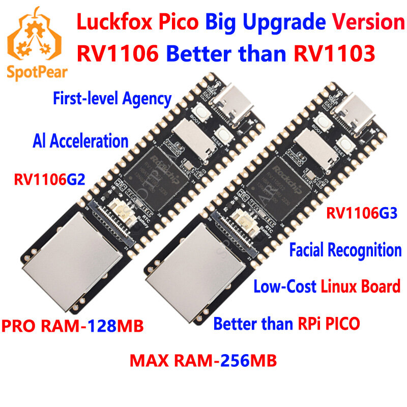 Luckfox Pico Max Linux ، Raspberry Pi Pico A7 ، Rockchip AI Board ، ARM ، أفضل من Linux ، RV1106