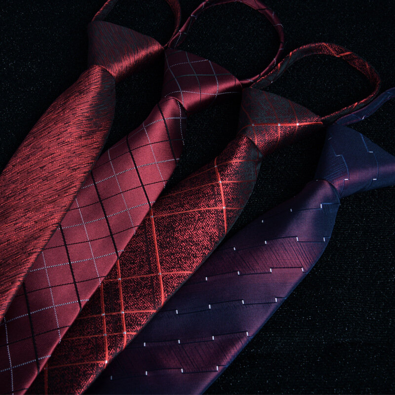 ربطة عنق لرجال الأعمال المحترفين ، ربطات عنق سهلة السحب كسول ، مخطط أسود ، هدايا للرجال ، 7 * *