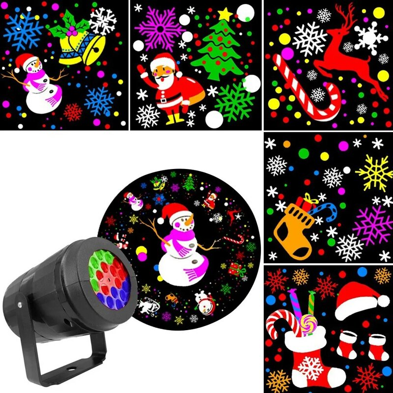USB الطاقة ندفة الثلج العارض ، أضواء LED الجنية ، ديكور داخلي ، أنماط سانتا ، الإسقاط عيد الميلاد ، هدية عيد الميلاد ، حفل زفاف