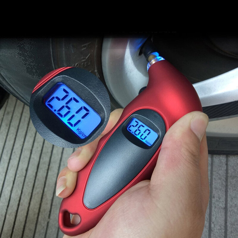 جديد قياس ضغط الإطارات الخلفية عالية الدقة الرقمية مراقبة ضغط الإطارات سيارة الإطارات قياس ضغط الهواء متر شاشة الكريستال السائل