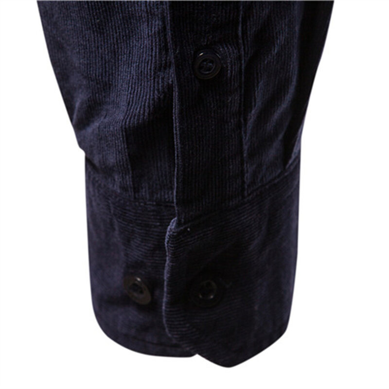 قميص رجال الأعمال الياباني القطيفة الأساسية ، معطف طويل الأكمام ، معطف قطني غير رسمي ضيق ، جديد ، خريف
