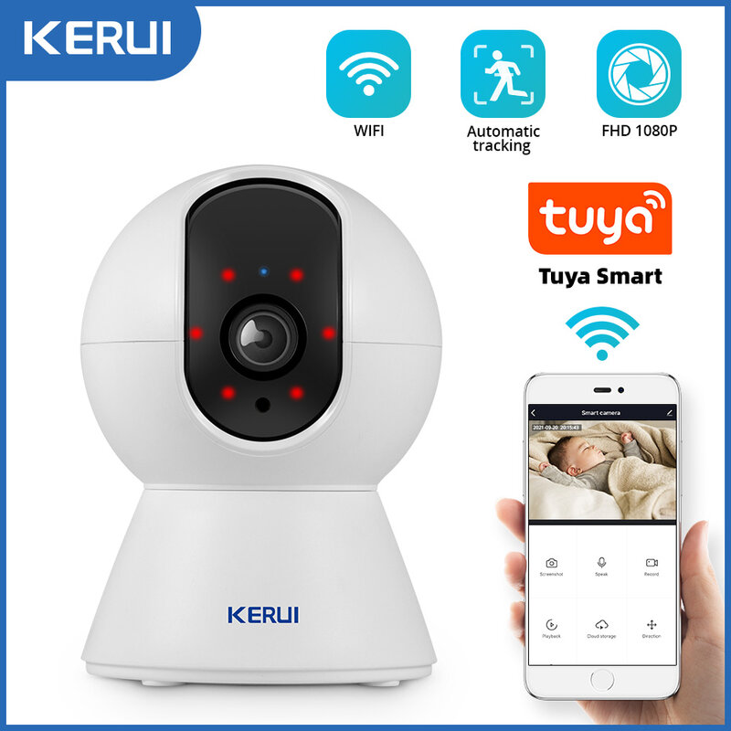 كاميرا ip صغيرة ذكية Kerui-tuya ، p ، 3 p ، 5 p ، لاسلكية ، واي فاي ، cctv ، أمن منزلي ، 2 ميجابكسل ، مع تتبع تلقائي