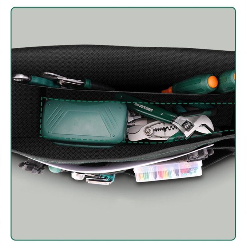 حقيبة أدوات قماش متينة مع حزام كتف سعة كبيرة وحقيبة تخزين منظمة للأدوات اليدوية/الكهربائية دروبشيب