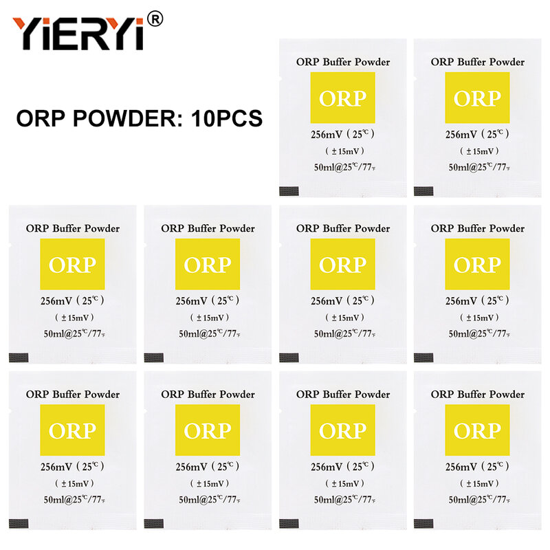 Yieryi1/3/5/10 قطعة ORP معايرة مسحوق العازلة مسحوق ORP اختبار معايرة حل الأكسدة معايرة السوائل