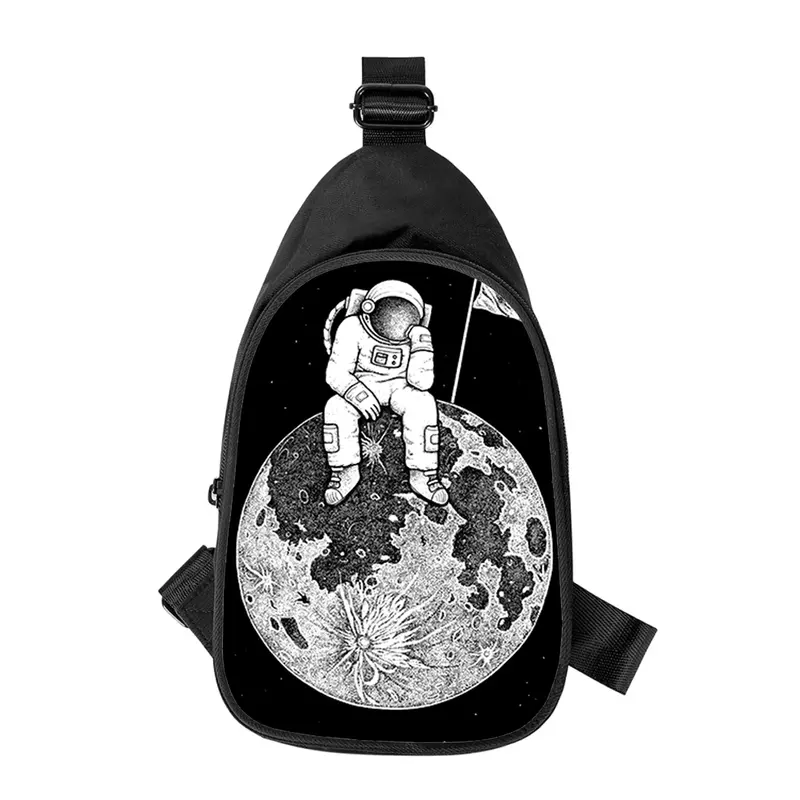 حقيبة صدر متقاطعة بطباعة إبداعية لرواد الفضاء للرجال والنساء ، حقيبة كتف للزوج ، مدرسة ، حقيبة خصر للذكور ، جديدة