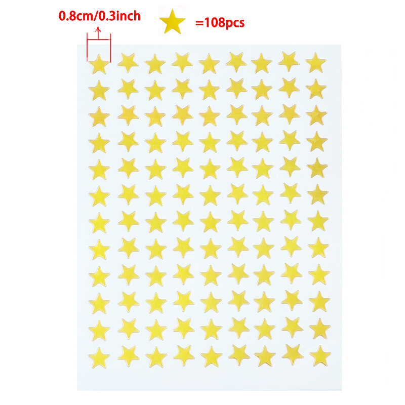 10 ورقة/حقيبة الذهب ستار ملصق ختم خمس نجوم مدببة ملصقا الأطفال مكافأة ملصق المعلم الثناء التسمية