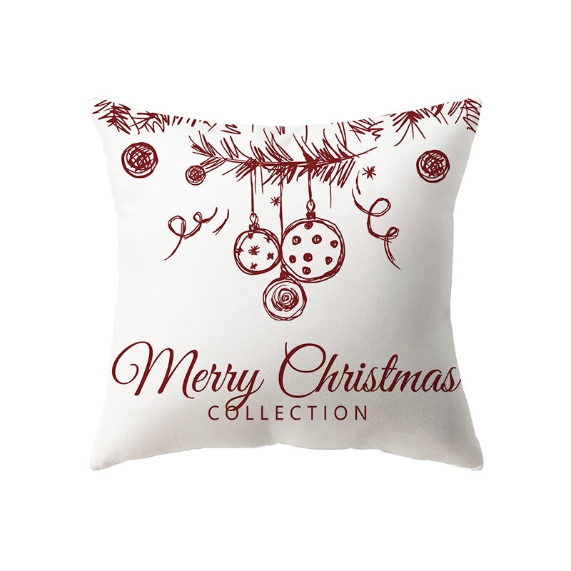 عيد الميلاد موضوع غطاء الوسادة مع نمط الطباعة ، غطاء وسادة أريكة ، ديكور المنزل ، غرفة المعيشة