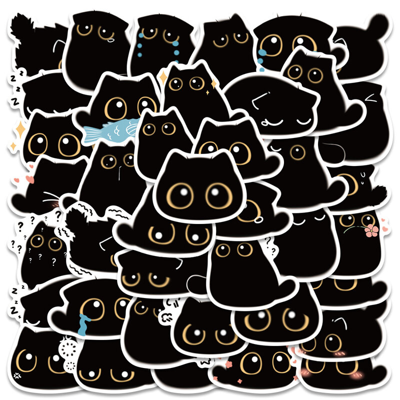 40 قطعة 40 قطعة صغيرة لطيف الكرتون الأسود المسيل للدموع القط ملصقا الزخرفية سكرابوكينغ المواد مذكرات القرطاسية ألبوم الصور ملصقات