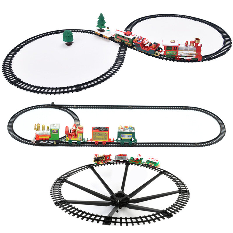 السكك الحديدية قطار عيد الميلاد مع الصوت قطار كهربائي السكك الحديدية مجموعات هدية للأطفال