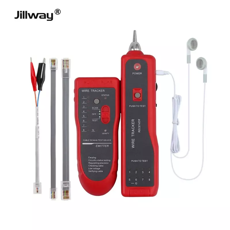 Jillway سلك المقتفي شبكة كابل الكاشف RJ45 RJ11 تستر لخطوط الهاتف و LAN كابلات خط كاشف LineFinder أداة