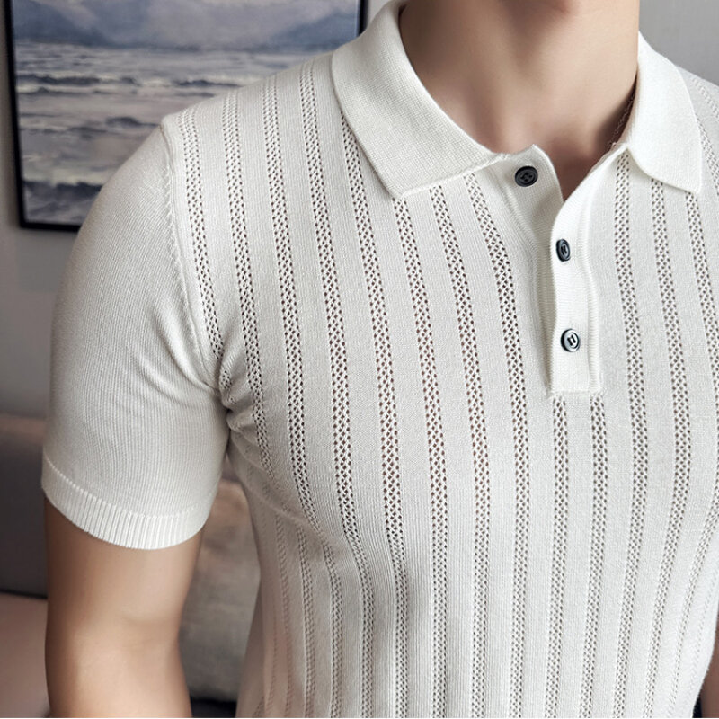 قمصان بولو بأكمام قصيرة للرجال ، أحادية اللون ، ملابس صيفية ، جودة عالية ، طية صدر ذات علامة تجارية ، 3XL