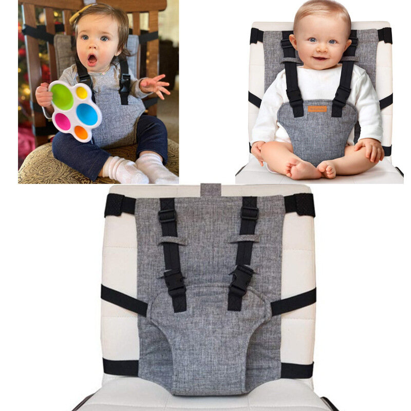 الطفل تغذية كرسي حزام الأمان المحمولة عالية كرسي تسخير طوي طفل مقعد تسخير حزام مع حزام الطفل السفر الأساسية