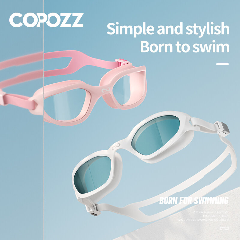 COPOZZ المهنية HD نظارات الوقاية للسباحة مكافحة الضباب UV حماية قابل للتعديل نظارات سباحة سيليكون المياه الزجاج للرجال و Wome
