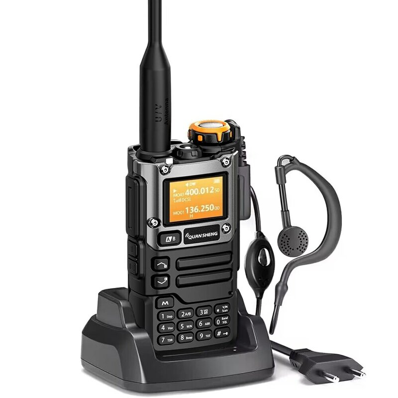 راديو راديو لاسلكي 5 واط ، شحن UHF ، VHF ، DTMF FM ، تردد لاسلكي ، راديو CB في اتجاهين ، جهاز تشويش إذاعي ، NOAA