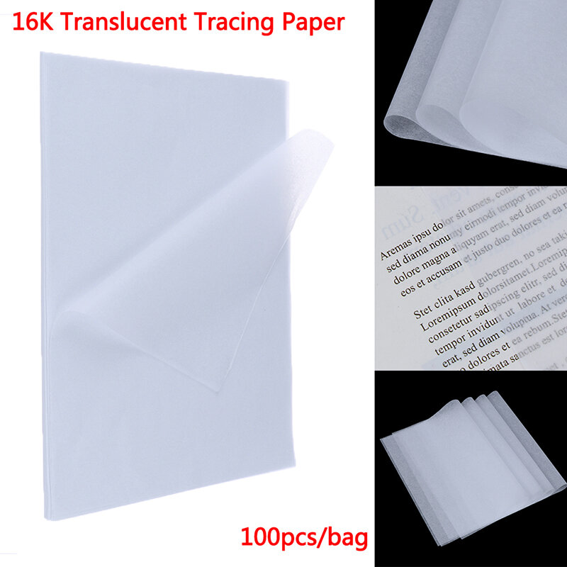 100 قطعة أوراق شفافة تتبع لأنماط الخط الحرفية الكتابة النسخ ورقة الرسم ورقة اللوازم المكتبية المدرسية