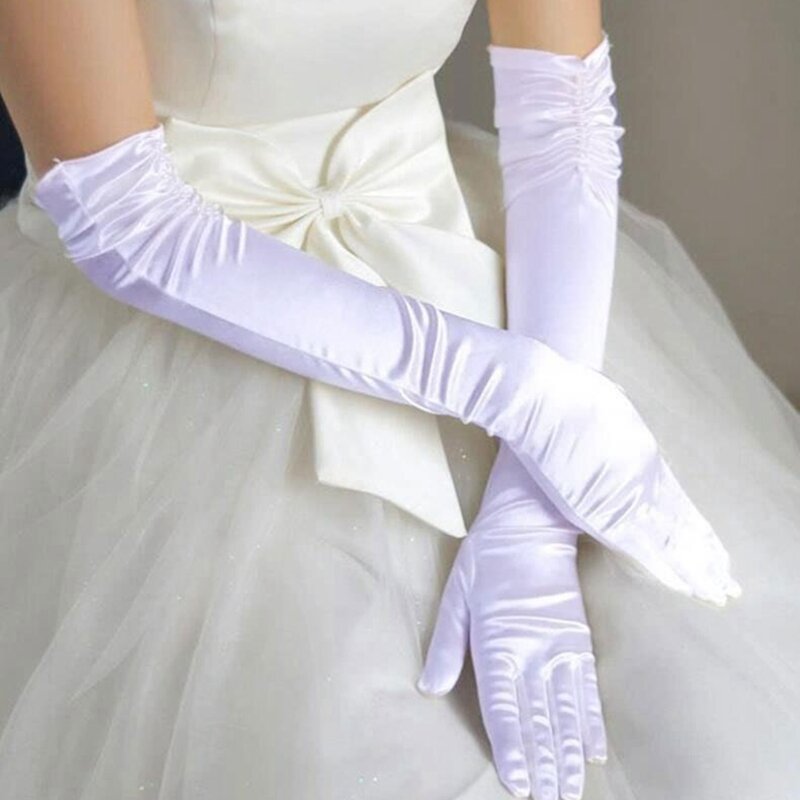 وصول جديد Veu Noiva قفازات الزفاف الأبيض تطول لوحة مسطحة صغيرة مطرزة مع المسامير الاصبع فستان الزفاف