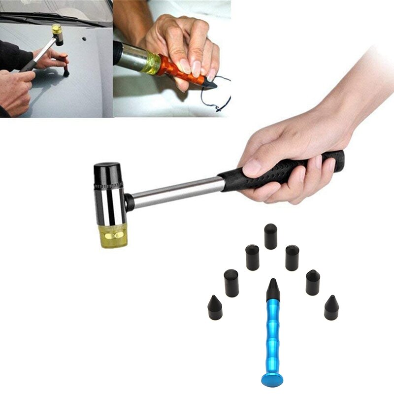 أدوات إصلاح دنت سهلة الاستخدام بدون ألم ، قلم بضغطة معدنية لأسفل مع 8 رؤوس أطراف ، أدوات إزالة دنت للمركبات ، السيارات