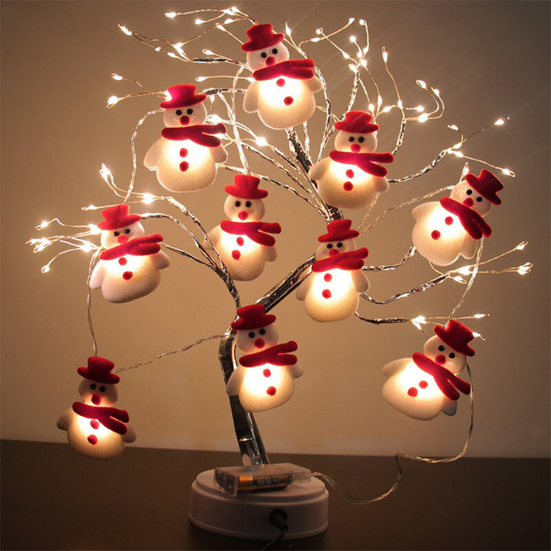 أضواء عيد الميلاد الجنية سلسلة للزينة شجرة ، تعمل البطارية ، الدافئة ، في الأماكن المغلقة ، ثلج ، الرنة ، سانتا كلوز