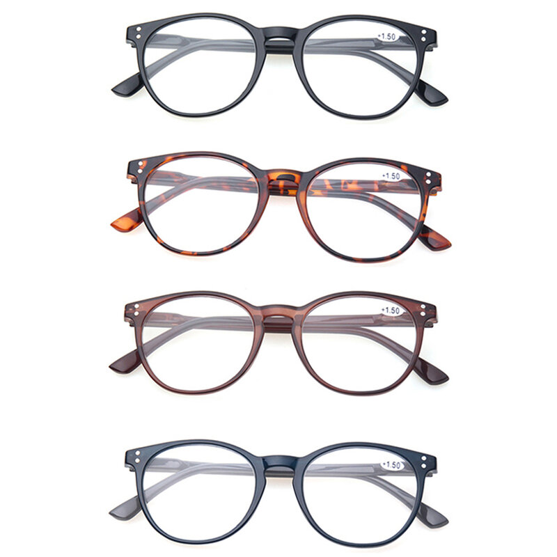 BONCAMOR-نظارات قراءة للرجال والنساء ، أسلوب بسيط ، عدسات مكبرة مستديرة ، عدسات عالية الدقة ، خفيفة الوزن ، نظارات طبية