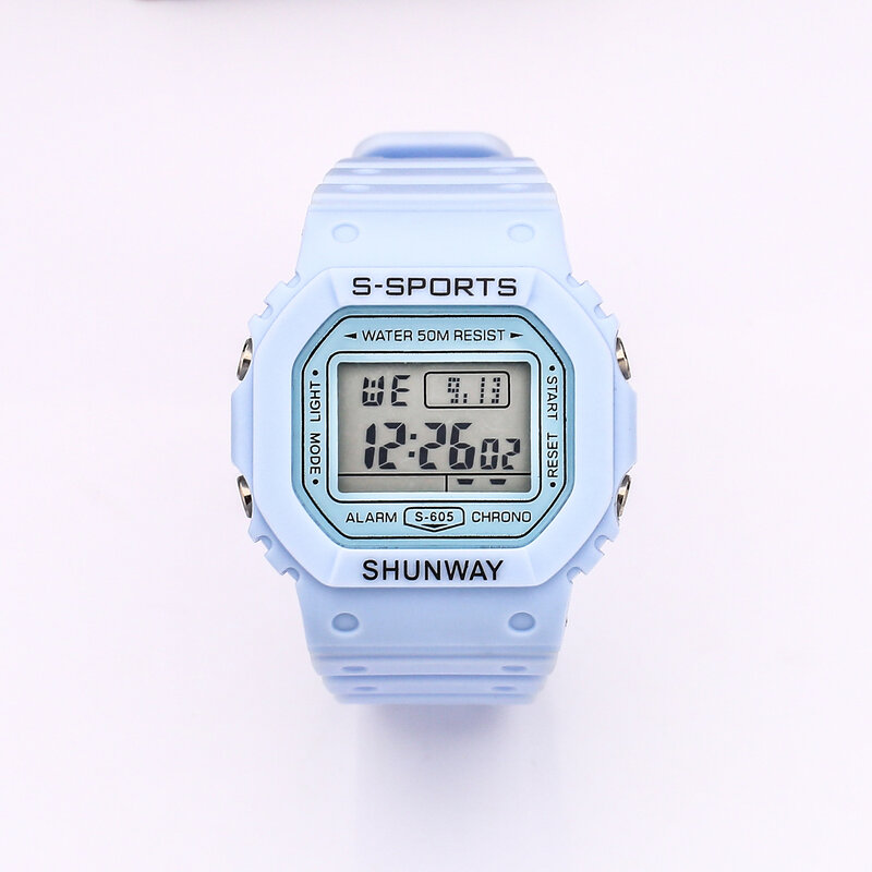 Uالتايلاندية C08 الفتيان والفتيات طالب ساعة إلكترونية معكرون اللون الرجال والنساء الرياضة المنبه مقاوم للماء مربع الساعات