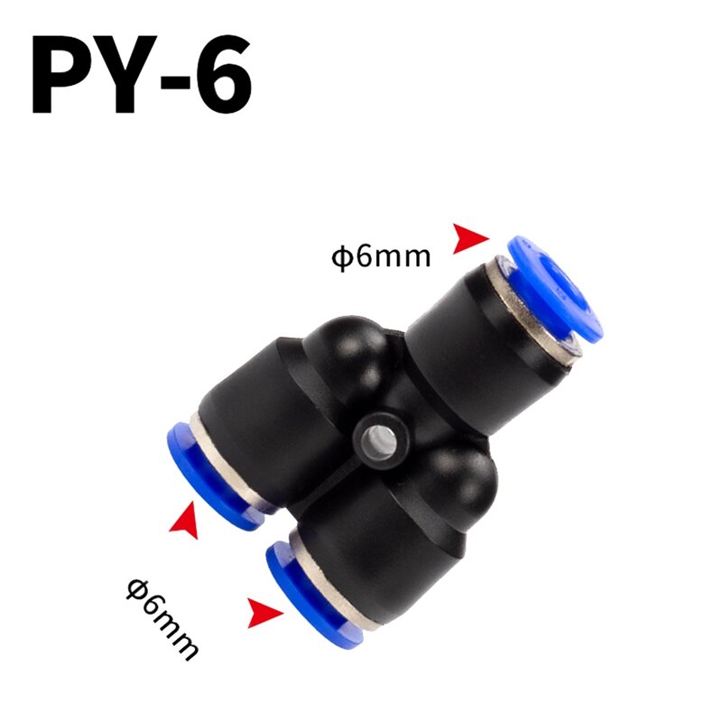 1 مجموعة Y شكل أنبوب موصل للمياه الهواء ربط Pyconnect 6 مللي متر Y شكل PY-6