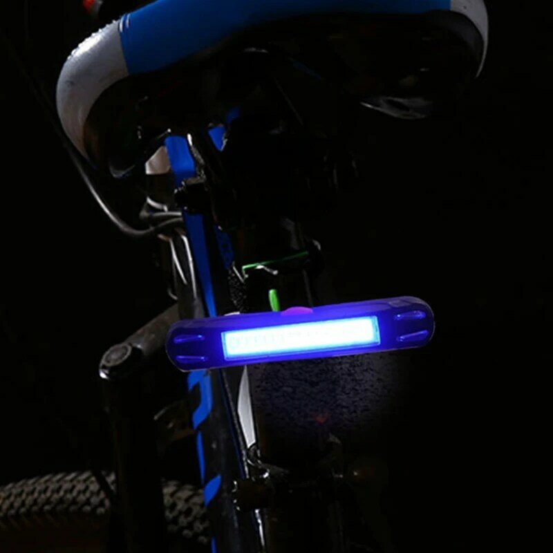 COB LED الدراجة الضوء الخلفي الجبل الخلفي ضوء مقاوم للماء الدراجات ليلة مصباح قطرة الشحن