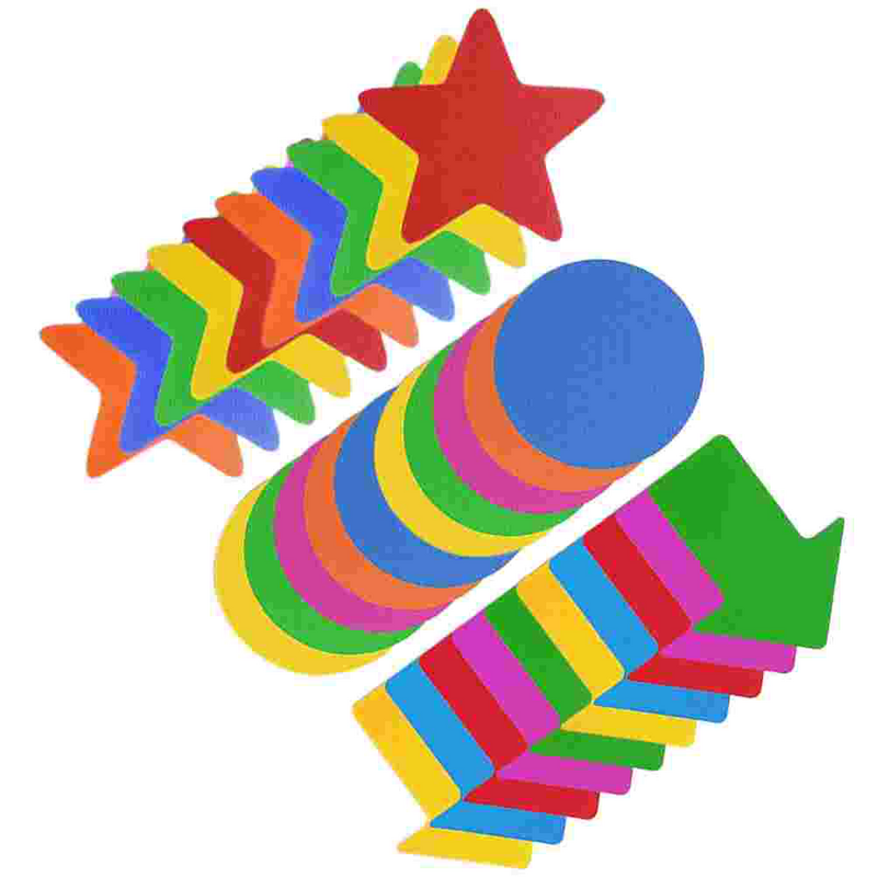 علامات السجاد الملونة شعار نجمة الجلوس ، البقع الفصول الدراسية ، دائرة بقعة علامة ، ملصقات للتباعد ، المسافة الاجتماعية