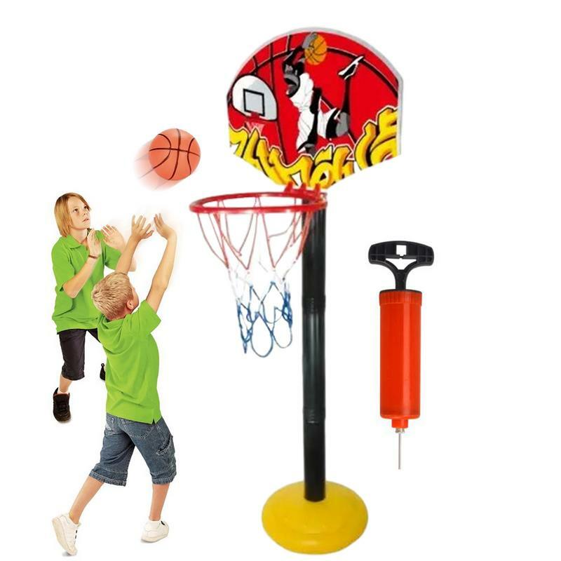 مجموعة حسية لكرة السلة والوقوف للأطفال ، طوق ملعب ، كرة ومضخة قابلة للنفخ ، ألعاب رياضية للحديقة