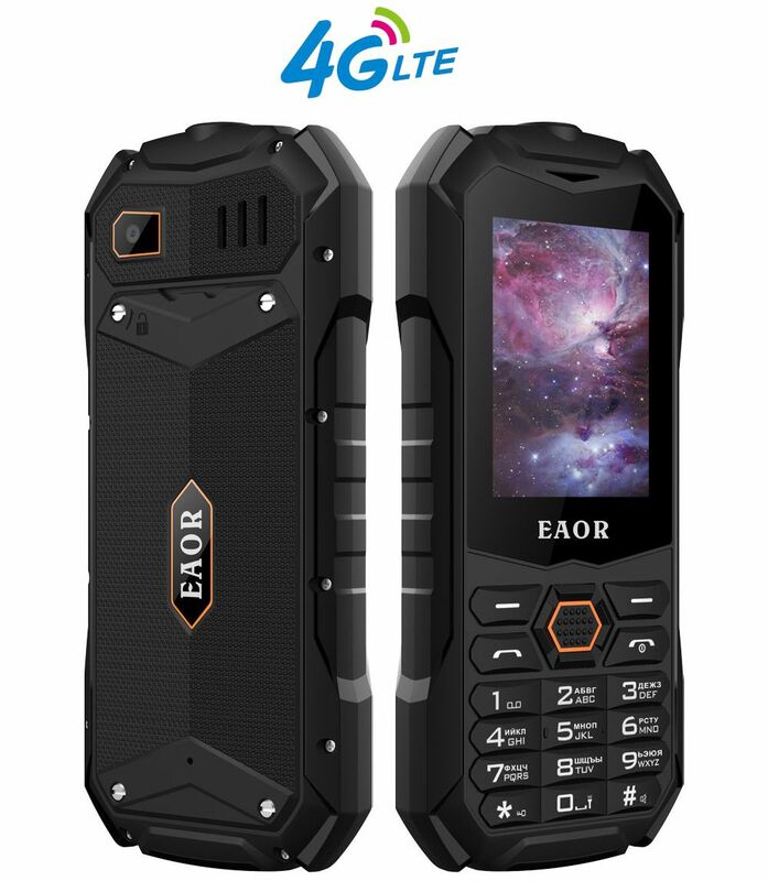 هاتف EAOR 4G/2G نحيف وقوي IP68 حقيقي ثلاثي ميزة الهاتف بطارية كبيرة المزدوج سيم لوحة المفاتيح الهواتف مع وهج الشعلة الهاتف
