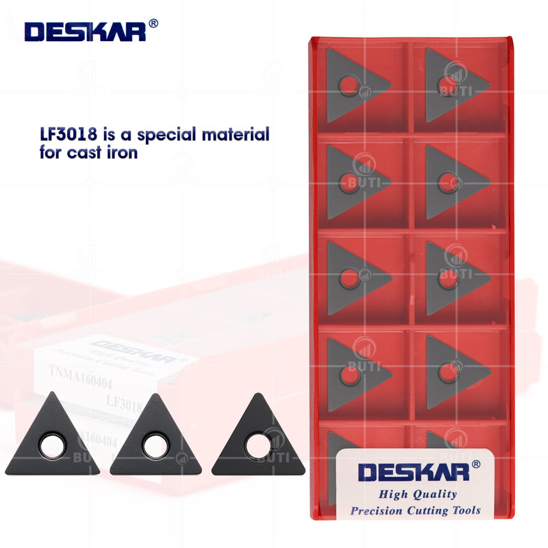 قطع معدنية أصلية من DESKAR طراز 100% طراز TNMA160404 TNMA160408 TNMA160412 LF3018 تستخدم في عمل المخارط باستخدام الحاسوب ومخلطات من الكربيد للحديد الزهر