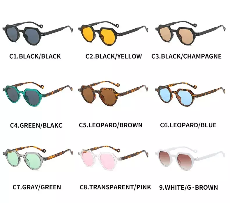 نظارات شمسية مربعة عتيقة للنساء والرجال ، ظلال متدرجة ، زخرفة المسامير ، لون مزدوج ، الموضة ، UV400