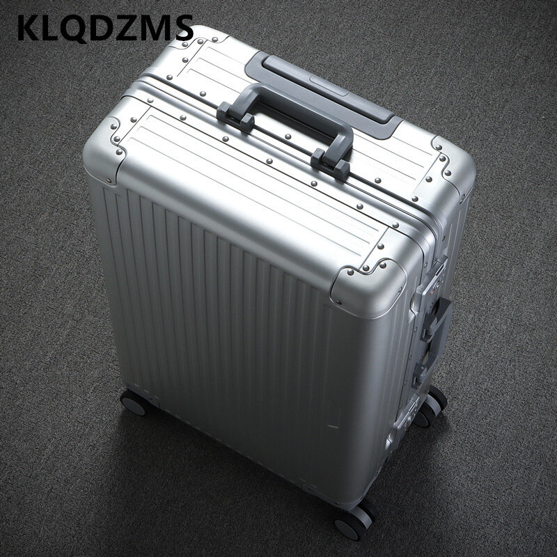 KLQDZMS-حقيبة من سبائك المغنيسيوم والألومنيوم ، حافظة ترولي ، إطار ألومنيوم عالمي ، صندوق الصعود ، حقائب متدحرجة ، جديد ، الكل ، 20 "، 24"