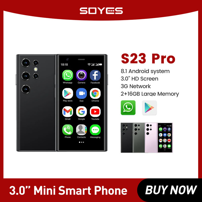 هاتف ذكي SOYES-Mini S23 Pro ، S23 ، WCDMA ، شاشة ، 2 SIM ، نظام التشغيل أندرويد ، GPRS ، كاميرات مزدوجة ، واي فاي ، نقطة ساخنة ، Type-C ، هاتف ذكي فائق