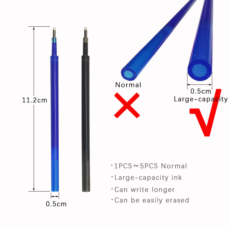 سعة كبيرة حبر قابل للمسح قلم 0.5 مللي متر دفع التلقائي هلام القلم قابل للغسل مقبض ماجيك قابل للمسح عبوات قضبان أطول الكتابة المدرسة