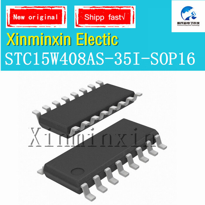 IC Chip,, STC 15W408AS 35-sop16, sop-16, أصلي, متوفر, 1 قطعة, جديد
