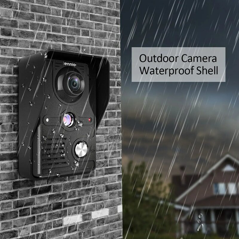 جديد 7 بوصة جرس باب يتضمن شاشة عرض فيديو مراقب فيديو إنترفون مع 1200TVL مانعة لتسرب الماء في الهواء الطلق كاميرا IP65 باب الهاتف نظام اتصال داخلي