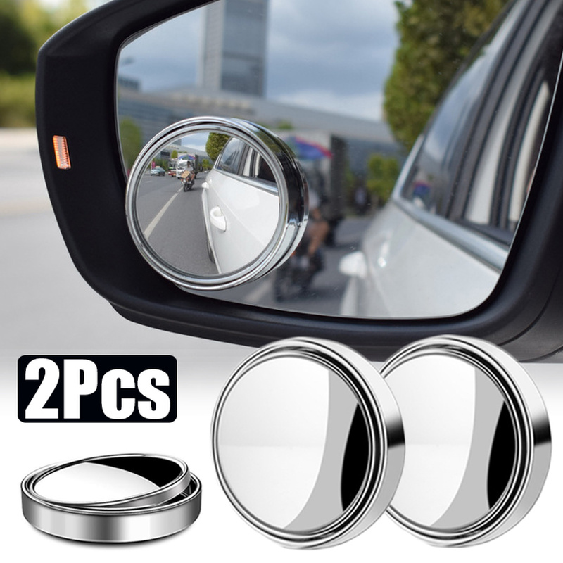 2 قطعة 360 درجة قابل للتعديل العمياء مرآة سيارة مساعدة الرؤية الخلفية محدبة مرآة إطار دائري زاوية واسعة المرايا للسيارة عكس