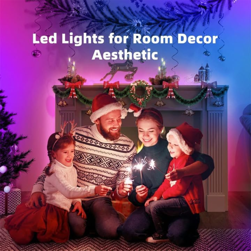 أضواء شريط LED مع التحكم في التطبيق الذكي لتزيين الغرفة ، شريط الإضاءة الشريط للغرفة ، الإضاءة الخلفية التلفزيون ، حفلة عيد الميلاد ، RGB ، 5050