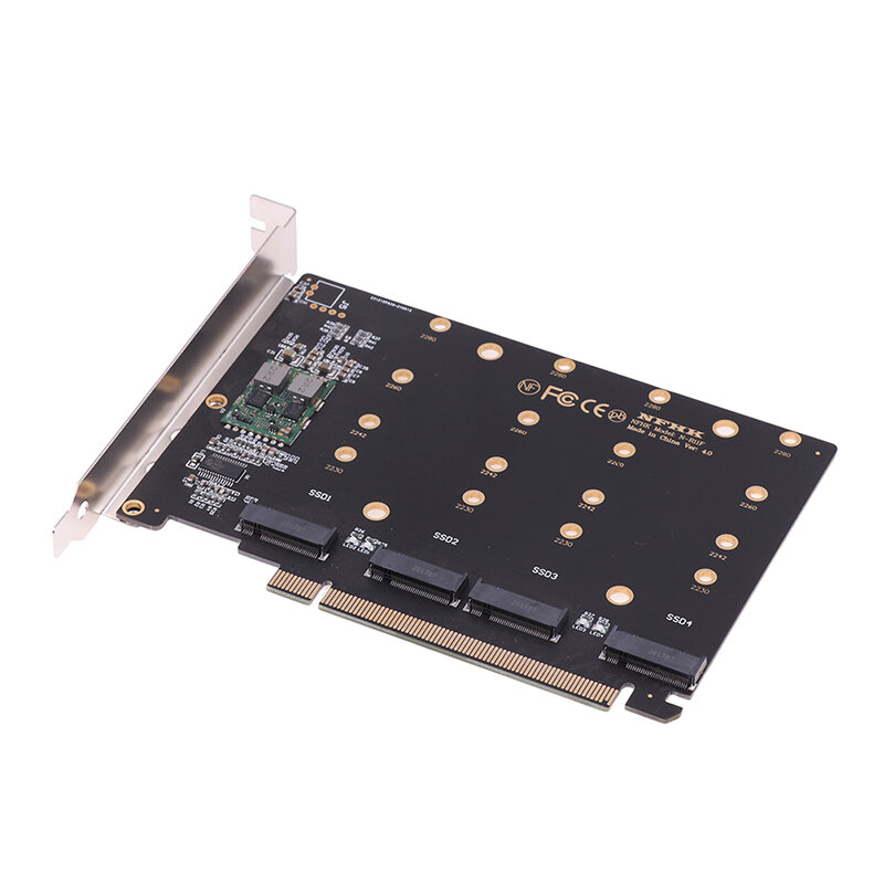 1 مجموعة من 4 منافذ M.2 NVMe SSD إلى PCIE X16M مفتاح القرص الصلب محول قارئ بطاقة التوسع ، 4X32Gbps سرعة نقل (PH44)