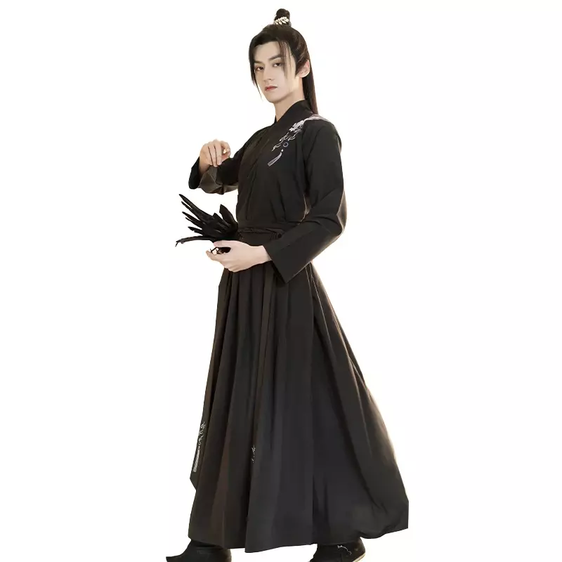 هانفو الجلباب الرجال النمط الصيني التقليدي السيوف مرحلة تأثيري الملابس رجل اليابانية الساموراي زوجين القديمة الشعبية تانغ دعوى