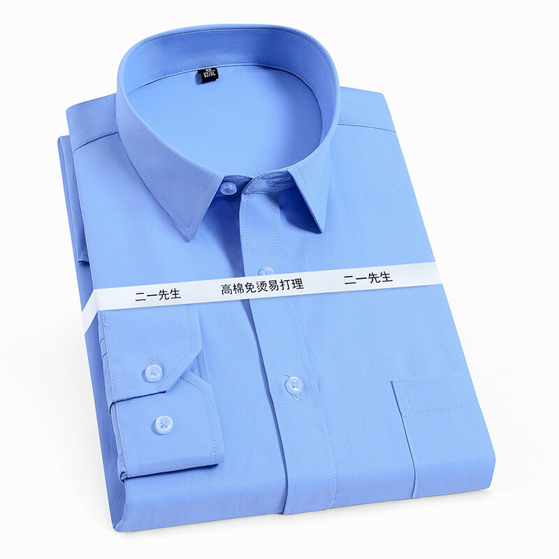 الخريف الربيع الرجال قميص مكتب قميص أبيض بحجم ضخم 10XL 12XL 9XL الرسمي قمصان طويلة الأكمام الأعمال كبيرة 5XL 11XL الأزرق قميص أسود