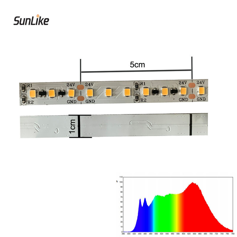 جديد Sunlike CRI 98 + LED قطاع ضوء نيترا الأبيض 24 فولت تيار مستمر 4000K 5000K 3oz النحاس PCB 1 متر 5 متر 10 متر 15 متر 30 متر