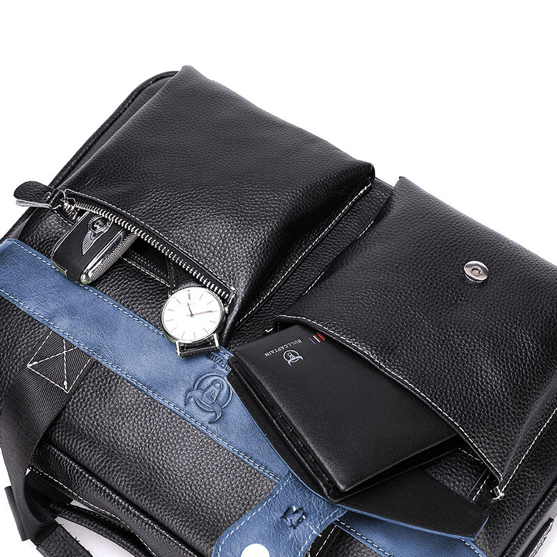 بولكابشن حقيبة رجالي جلد طبيعي حقيبة كمبيوتر عادية ريترو جلدية كتف واحد رسول حقيبة يد رجالية نماذج