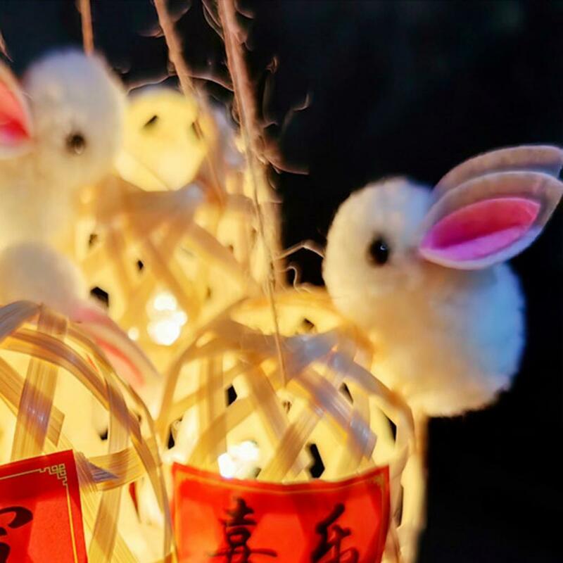 النمط الصيني متوهجة فانوس الأرنب ، DIY بها بنفسك الحرف اليدوية ، فانوس الخيزران للأطفال ، مهرجان والديكور حفلة عيد ، منتصف الخريف